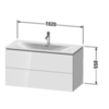 Duravit L-Cube LC630802222 Тумба подвесная под раковину, 2 ящика, 550x1020x481мм, цвет White High Gloss