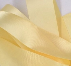 Лента сатиновая, ш. 5 см, бледно-жёлтый