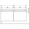 Geberit Renova Plan 869532000 Тумба под раковину, 129x58.5x47.3см, Вяз / Ламинированное покрытие