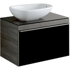 Geberit Citterio 500.558.JJ.1 Тумба для раковины 73.4x54.3x50.4см, черный / глянцевое стекло, темный дуб / меламин, структура дерева фото