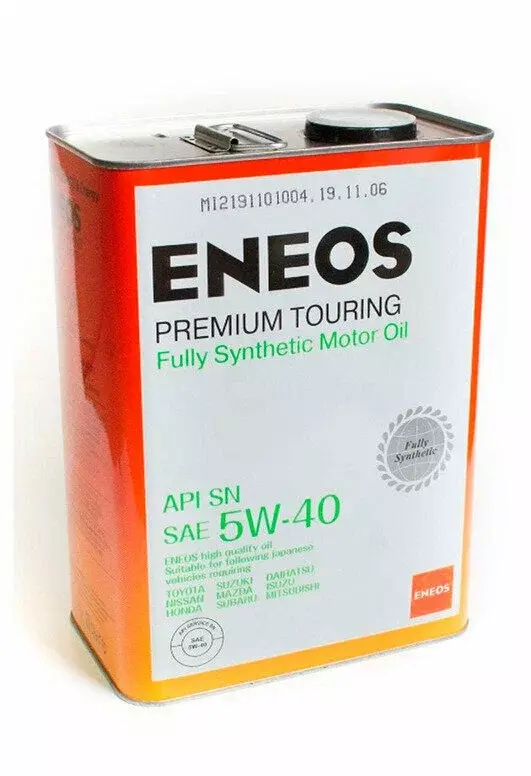 Синтетическое моторное масло ENEOS Premium Touring SN 5W-40, 4 л