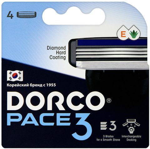 DORCO PACE3 4'S сменные кассеты с 3 лезвиями NEW (Ю.Корея) — фото 4