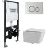Abber Rechteck AC1201-AC0105-AC0121 Комплект: подвесной Унитаз с инсталляцией AC0105 и кнопкой AC0121