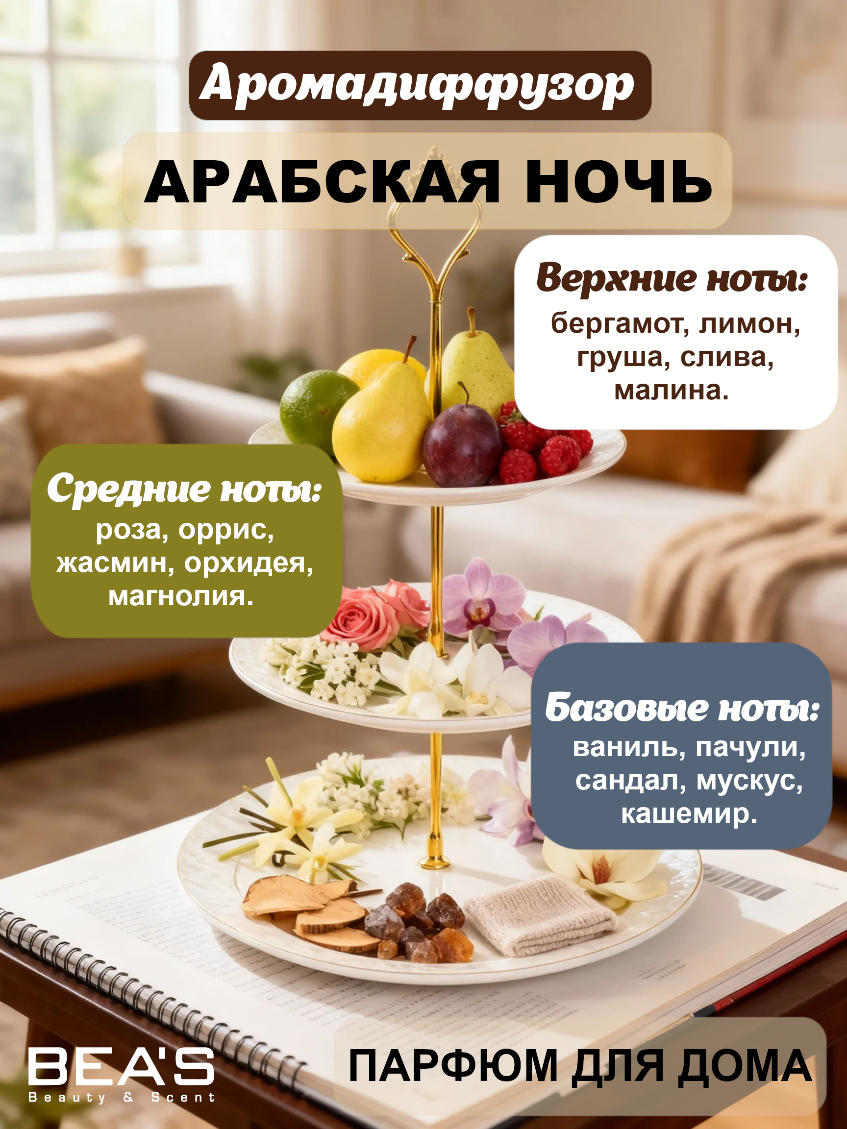 Фото 3 товара Ароматический диффузор для дома BEA'S Arabian Night "(Арабская ночь ) 120 ml