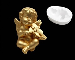 Силиконовый молд Ангел со скрипкой 2 D