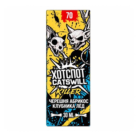 Жидкость HOTSPOT x CATSWILL Salt 2% ULTRA 70mg - Черешня Абрикос Клубника Лёд