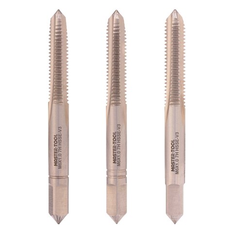 Метчик М 6,0х1,0 (Комплект 3шт) DIN352 HSSEV3 7h 56мм a=4,9 Master-tool 316190HT
