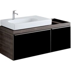 Geberit Citterio 500.562.JJ.1 Тумба для раковины 118.4x55.4x50.4см, черный / глянцевое стекло, темный дуб / меламин, структура дерева фото