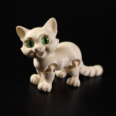 Котик с улыбкой, шарнирная игрушка-антистресс, 9 см., бежевый