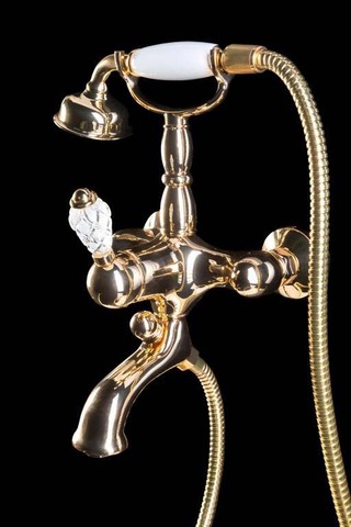 Boheme Crystal 283-CRST Смеситель для ванны (душевой комплект), цвет: золото