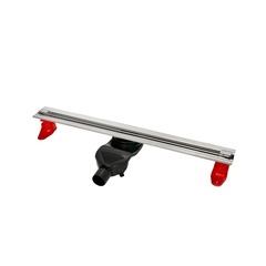 Berges Super Slim 090152 Желоб водосток 600, матовый хром, S-сифон D50 H60 боковой фото