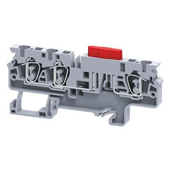 Клемма пружинная 0,2-4mm2/10A/1000V/ трехпроводная с блоком под автомобильный предохранитель ATO