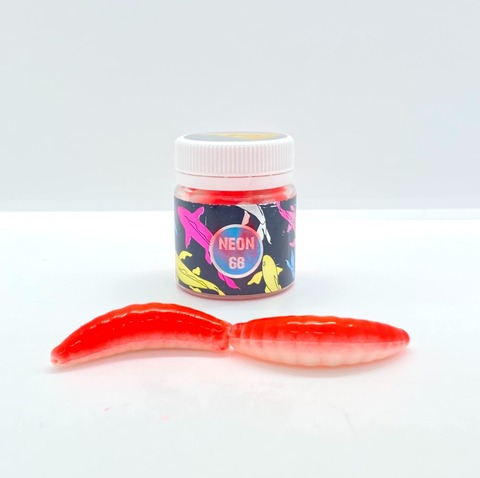 NEON 68 Maggot 46мм (6 шт ) СЫР цвет  КРАСНЫЙ/БЕЛЫЙ продажа от 2 шт.