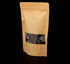 Пакет крафт Zip-lock с прямоугольным окном, 1 шт.