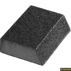 STAYER P180, 100 x 68 x 42 x 26 мм, водостойкая, четырехсторонняя угловая шлифовальная губка (3561-180)