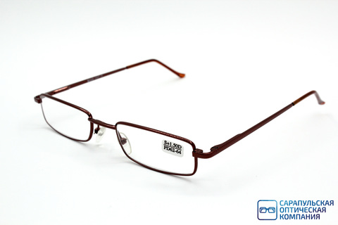 Очки готовые для зрения лектор в узком металлическом футляре ELIFE 5070 BROWN (