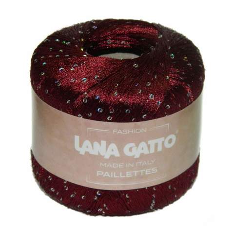 Пряжа Lana Gatto Paillettes 8602 бордо