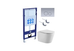Aquatek SET Aquatek ВЕГА-1905-036 SET Aquatek ВЕГА-1905-036 (рама Aquatek Standard INS-0000012 с клавишей KDI-0000036 и крепежом KKI-0000002+унитаз ВЕГА AQ1905-00 с тонким сиденьем sc) фото