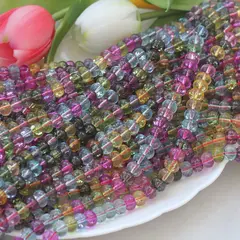 Бусины стеклянные, микс цветов, рондель, 10*8 мм, К004