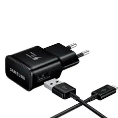 Сетевое зарядное устройство Samsung EP-TA20, USB-A + кабель Type-C, 15Вт, Black (Черный)