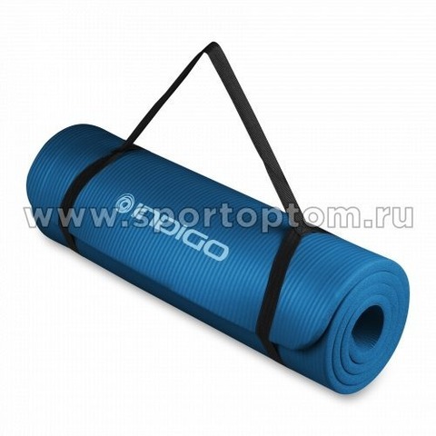 Коврик для йоги и фитнеса INDIGO NBR 173*61*1,5 см Синий