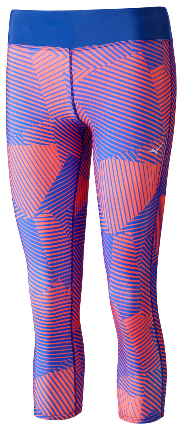 Тайтсы женские Mizuno Phenix Printed 3/4  розовые-синие