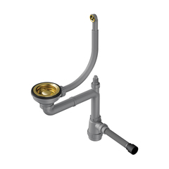 Omoikiri WK-1-R-G 4956499 Арматура для одночашевых моек с круглым переливом, золото фото