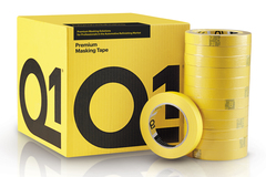 Малярная Лента Q1 Premium - 50 метров, 110°С (желтая) 18х50мм