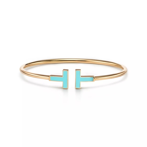 Браслет из жёлтого золота с бирюзой, Tiffany 💠T wire.
