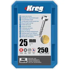 Шурупы с крупным шагом, 25 мм, 250 шт Kreg SPS-C1-250-INT