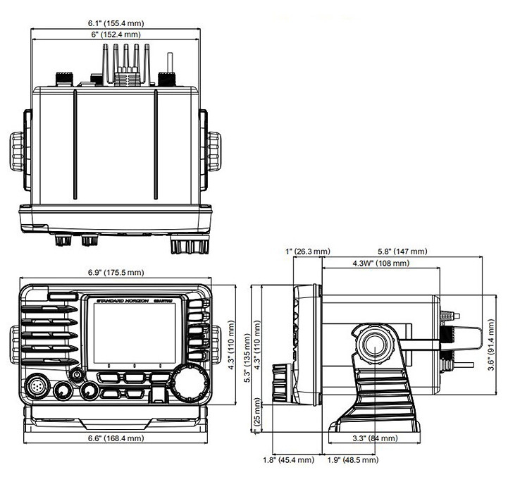 GX6000E QUANTUM VHF mobile radio Standard Horizon