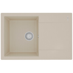 Lemark 9910026 Кухонная мойка Lemark IMANDRA 760 врезная прямоугольная с крылом из кварцгранита цвет: Бежевый фото