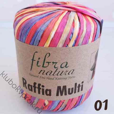 FIBRA NATURA RAFFIA MULTI 117-01, Розовый/касный/желтый/голубой