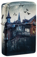 Фото Зажигалка ZIPPO Horror House с покрытием 540 Matte, латунь/сталь, белая, 38x13x57 мм