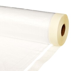 Пленка защитная с клейкой малярной лентой, прозрачная, HDPE, рулон 2,7х25м, толщина 8мкм (РемоКолор) 09-0-027