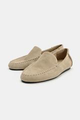 ZARA ЛОФЕРЫ ИЗ МЯГКОЙ ЗАМШИ, БЕЖЕВЫЙ