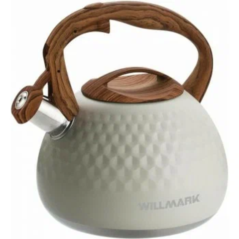 Чайник со свистком Willmark WTK-4122SS (кремово-белый)