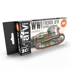 Набор красок AK Interactive WWI French AFV Colors Set 3G, 6 красок