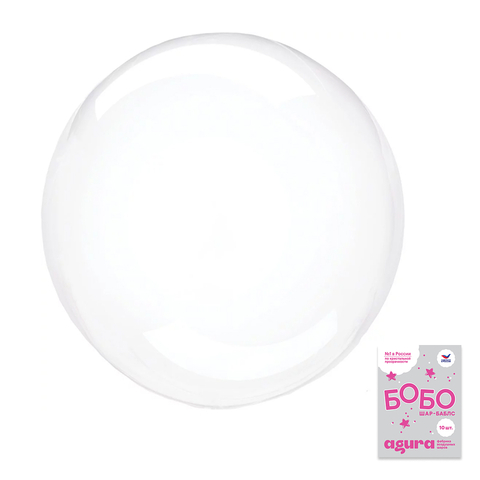 Шар Аг Deco Bubble (Бабл/Бобо), 36''/90 см, Прозрачный, Плоский, 1 шт.
