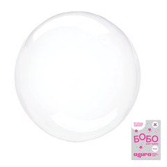 Шар Аг Deco Bubble (Бабл/Бобо), 36''/90 см, Прозрачный, Плоский, 1 шт.