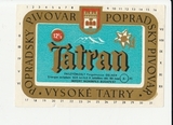 K15233 ЧССР Чехословакия Пивная этикетка TATRAN K15233 ЧССР Чехословакия Пивная этикетка TATRAN