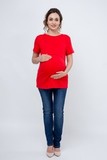 Футболка для беременных и кормящих 09685 красный