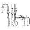 Hansgrohe Aqittura M91 76803800 Смеситель для кухни высокий с выдвижным изливом, с фильтрацией (нержавеющая сталь)