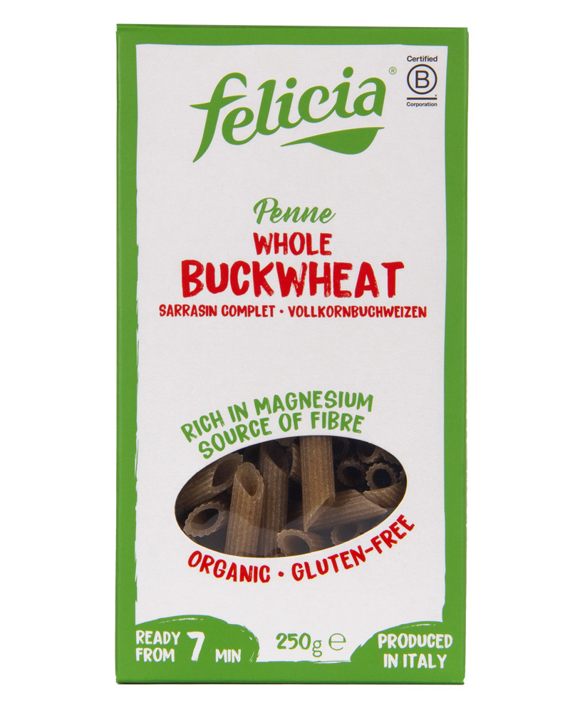 Макаронные изделия FELICIA Перья без глютена из гречневой муки BIO 250 гр.