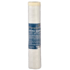 Пленка защитная с клейкой малярной лентой, прозрачная, HDPE, рулон 2,7х25м, толщина 8мкм (РемоКолор) 09-0-027