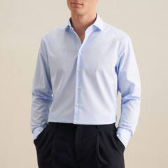 Сорочка мужская Seidensticker Slim Fit 01.675198-14 из поплина голубая
