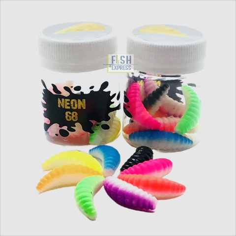 NEON 68 MAGGOT Мягкая приманка цвет МИКС MX2 длина 33 мм 8шт/в банке аттрактант СЫР продажа от 2 шт.