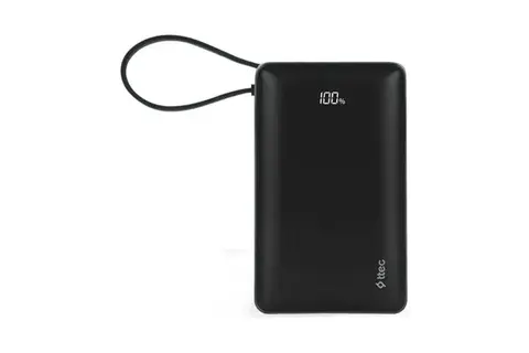 Внешний аккумулятор TTEC ReCharger LCD 20000mAh PD 65W Powerbank USB-C&USB-A встр кабелем USB-C, серый
