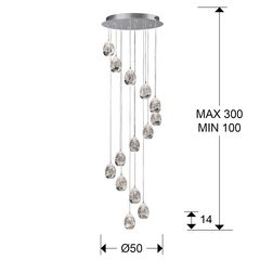 Люстра Rocio LED 14L DIM хром BLUETOOTH