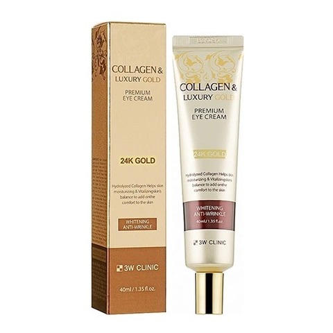 Крем для кожи вокруг глаз с золотом и коллагеном COLLAGEN & LUXURY GOLD PREMIUM EYE CREAM 3W CLINIC